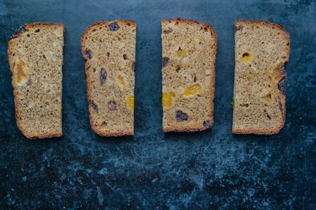 rye bread with prunes, dried apricots and sunflower seeds, dietary pastries