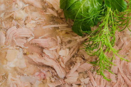 aspic meat cold appetizers, Ukrainian cuisine.の写真素材