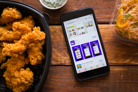 Stavropol, Russian Federation. June 10, 2019. Smartphone with mobile applicationのeditorial素材