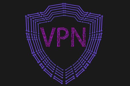 Wifi icon and padlock. VPN network security internet privacy encryption concept.のイラスト素材