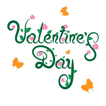 inscription for holiday cards for Valentine's Day. hearts, love message. Vector for design. Holiday of all loversのイラスト素材