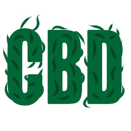 vector image cbd. Hemp style logoのイラスト素材