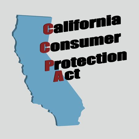 California Consumer Protection Act or CCPA symbol with lock flat vector icon for apps and websites.3dのイラスト素材