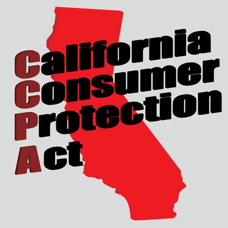 California Consumer Protection Act or CCPA symbol with lock flat vector icon for apps and websites.3dのイラスト素材