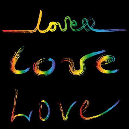 word love on a white background. vector graphics on the theme of valentine's day. romantic cards for design.LGBTのイラスト素材