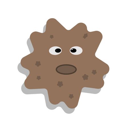 Drawing of a cartoon character vector virus on a white background. Microbes, pathogen, virus icon. Funny characters of isolated viruses.のイラスト素材