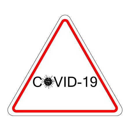 Pandemic stop Novel Coronavirus outbreak covid-19 2019-nCoV. warning sign about the danger of coronavirus infectionのイラスト素材