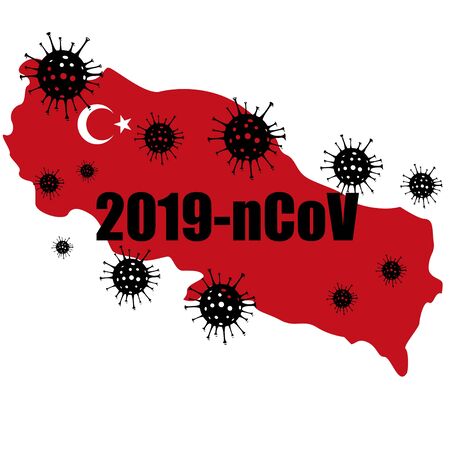 Coronavirus outbreak. Watch out for Novel Coronavirus outbreaks in Turkey. Spread of the novel coronavirus Background.のイラスト素材