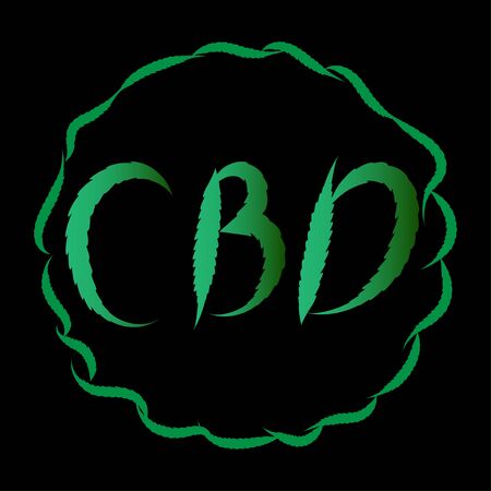 Cannabis leaf cbd. Concept of medicinal marijuana. Vector illustration cbd symbol.のイラスト素材