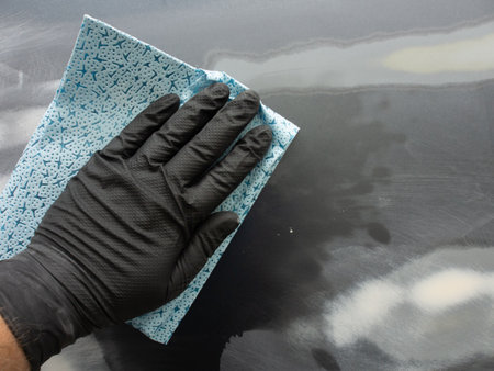 applying antisilicone to the surface to be treated before paintingの写真素材