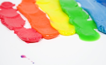 Five strips from plasticine, colours of a rainbowの写真素材