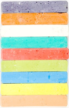 Colored background from one vertical row of  chalksの写真素材