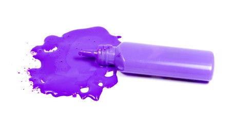 Purple blot with tubes on white backgroundの写真素材