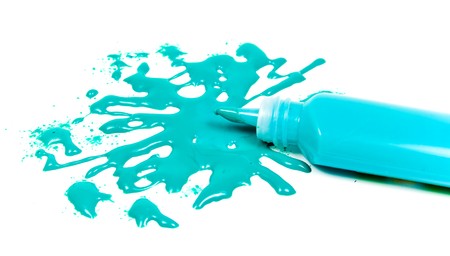 Green blot with tubes on white backgroundの写真素材