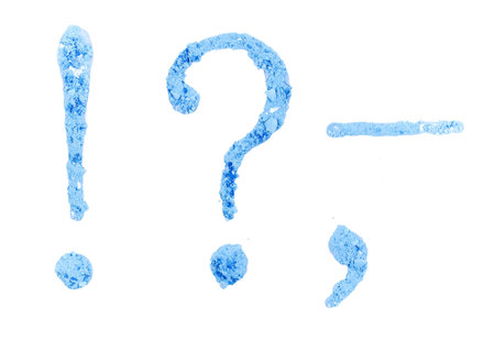 Original font, all alphabet, the crushed blue chalk, の写真素材