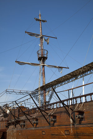 ship detail on sky backgroundの写真素材