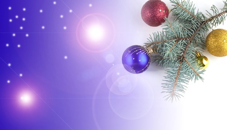 Christmas background with gold Xmas decoration on whiteの写真素材
