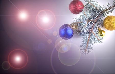 Christmas background with gold Xmas decoration on whiteの写真素材
