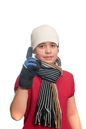 casual teen boy isolated on whiteの写真素材
