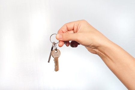 hand holding bunch of keys 