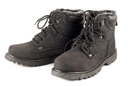 mountain boots isolated on a white backgroundの写真素材