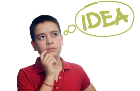 boy who thinks an ideaの写真素材