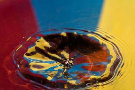 The round transparent drop of waterの写真素材