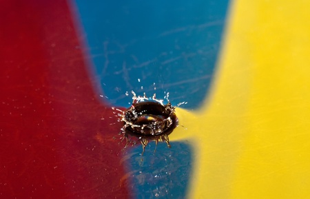 The round transparent drop of waterの写真素材