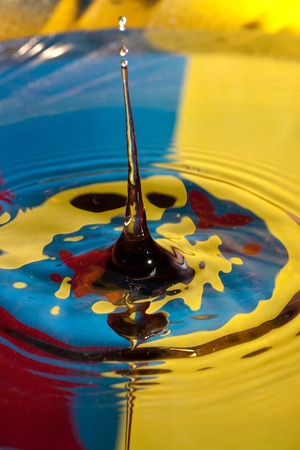 The round transparent drop of waterの写真素材