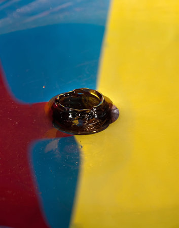 The round transparent drop of water