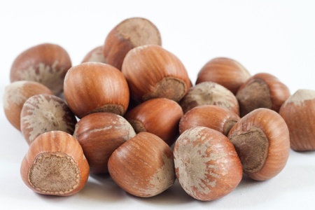 Nuts isolated on white background.の写真素材