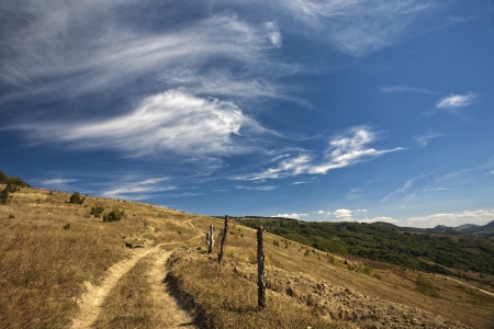 mountain  and blue sky with cloudsの写真素材