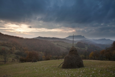 Majestic sunrise in the mountains landscapeの写真素材