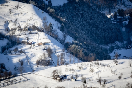 winter mountain landscape, Western Carpathiansの写真素材