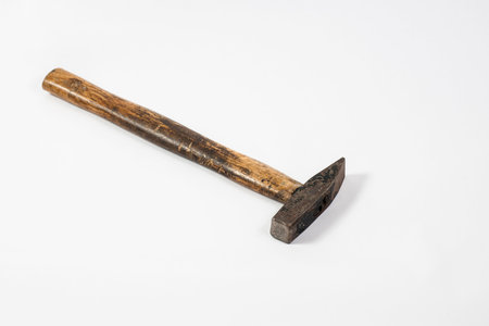 Old hammer with clipping path