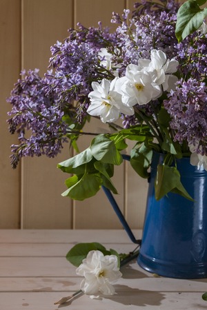 still life with lilacの写真素材