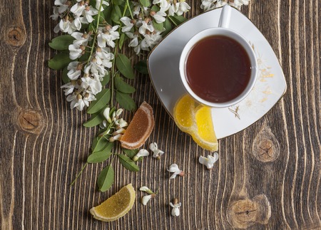 black tea end acacia blossomの写真素材
