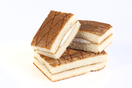 cake isolated on whitw backgraundの写真素材