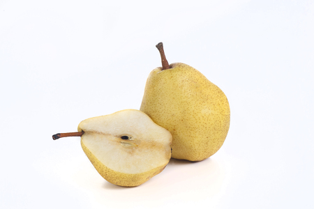 pears isolated on white backgroundの写真素材