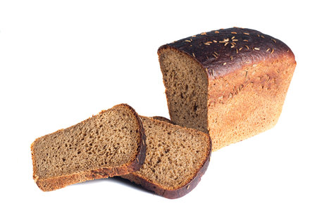 dark bread on white backgraund isolate