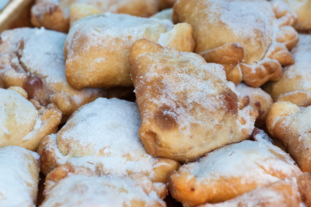 Checs with sugar powder. Homemade.の写真素材