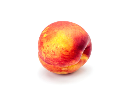 Peach isolated on whiet backgroundの写真素材
