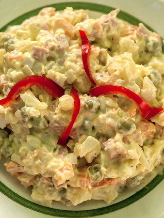 Vegetable salad with mayonnaiseの写真素材