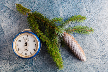 fir tree with clock