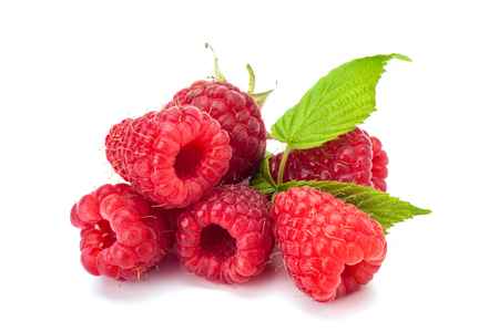 Fresh rasberry isolated on white backgdound. Natural food.の写真素材