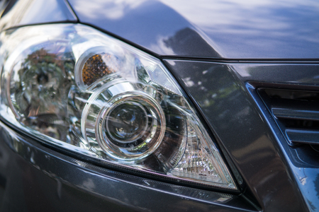 Modern car headlights. Modern luxury car.selective focusの写真素材