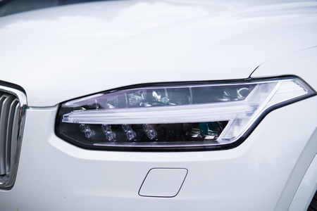 Modern car headlights. Modern luxury car.selective focusの写真素材