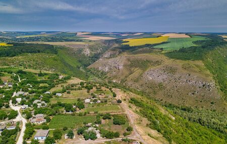 Small village at summer. Bird eye viewの写真素材