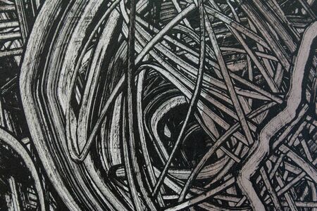 Hand drawn acrylic painting. Abstract art background. Acrylic painting on canvas. Color texture. Fragment of artwork. Brushstrokes of paint. Modern art. Contemporary art. Colorful canvas. Close up.の写真素材