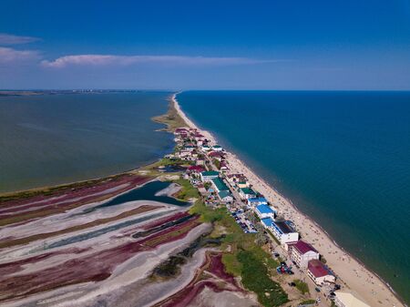 Curortnoe sea spit resort in Odessa region in Ukraine.の写真素材
